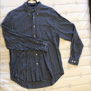 Nautica button down, blue and white plaid